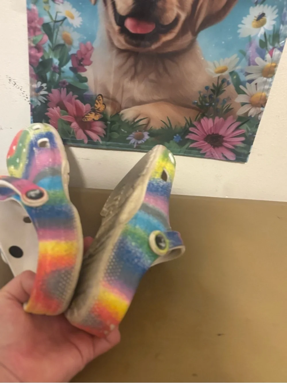 CROCS Kids Multicolor Tie-Dye Clogs - Blue Green Yellow Red Pink